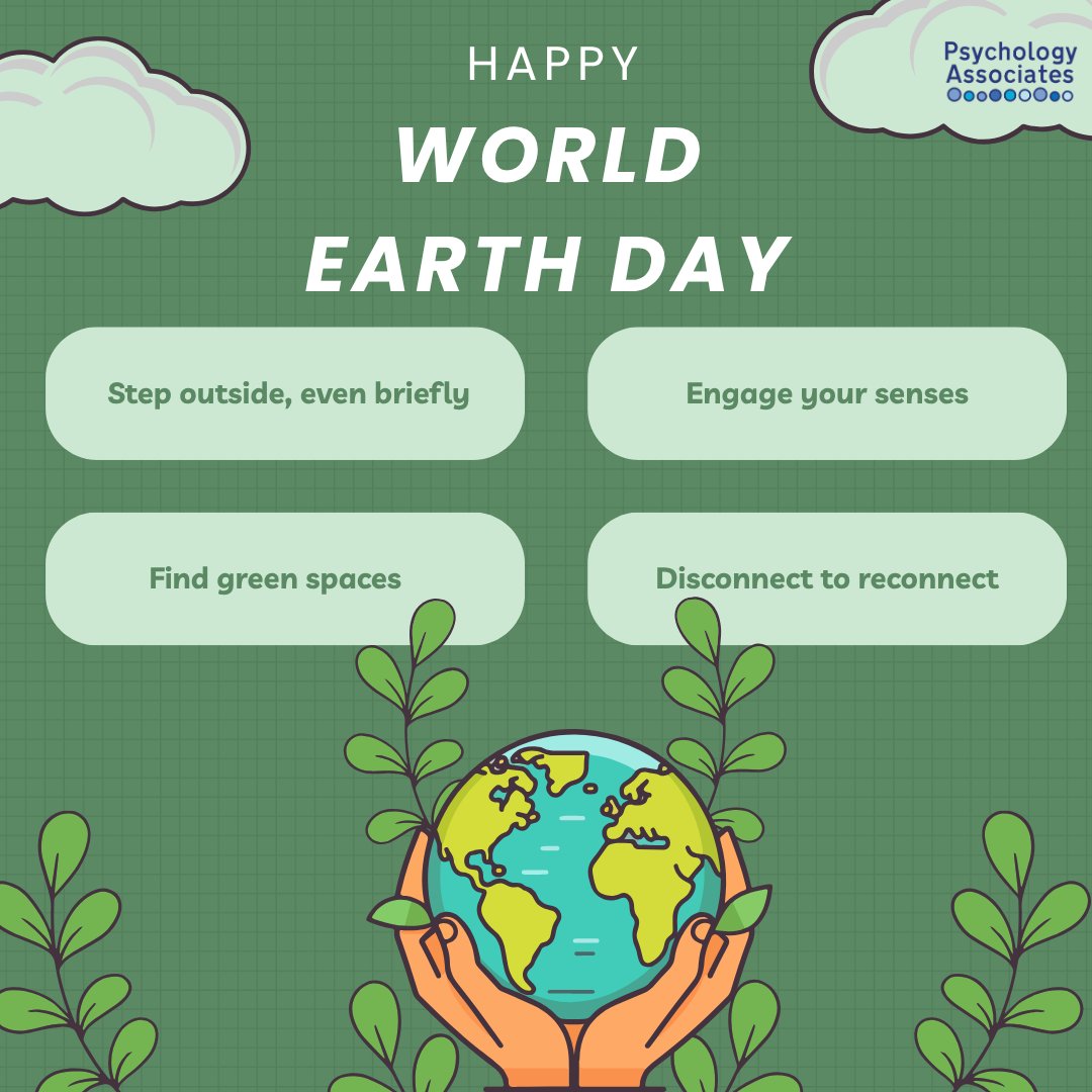 PsychologyA's tweet image. 🌍 Happy Earth Day from Psychology Associates 🌿

Nature supports mental health in simple ways:

🌱 Step outside—even 10 minutes helps
🌼 Engage your senses to stay grounded
🌳 Spend time in green spaces
🌊 Disconnect from screens, reconnect with nature

#MentalHealth #Wellbeing