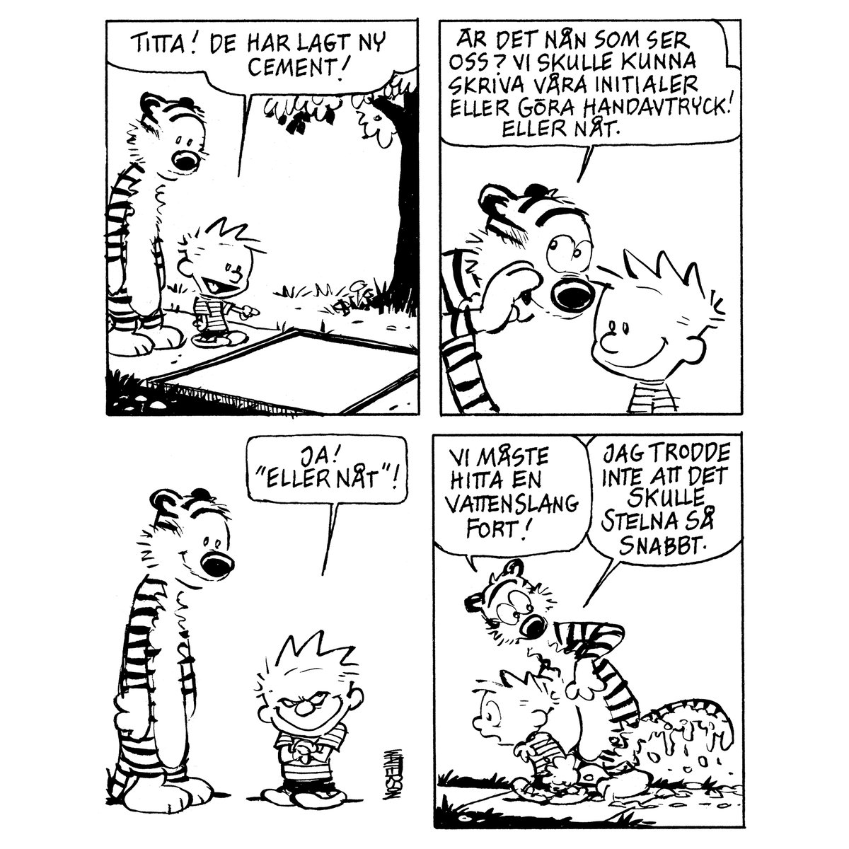 ”Titta! De har lagt ny cement!”