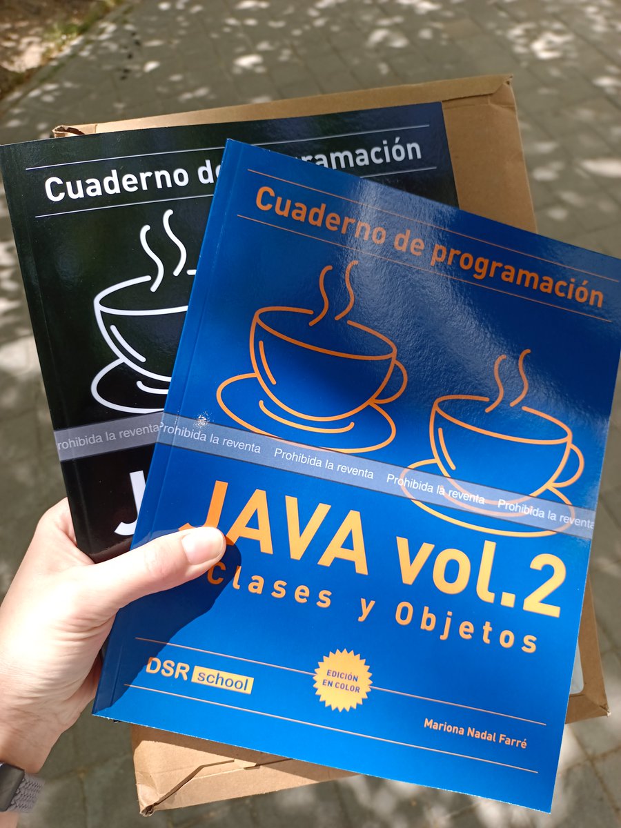 MarionaJava's tweet photo. ¡Ay! Que el vol. 2 de los ejercicios de Java está cada vez más cerca...

¡Por fin me han llegado los ejemplares de prueba! Justo a tiempo para echarles un repaso final y esta noche hacer la entrega definitiva, cumpliendo los plazos de KDP para su publicación el 28 de abril! https://t.co/ig2GZugYfW