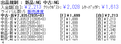 AME-Cに出品規制表示できそうです！