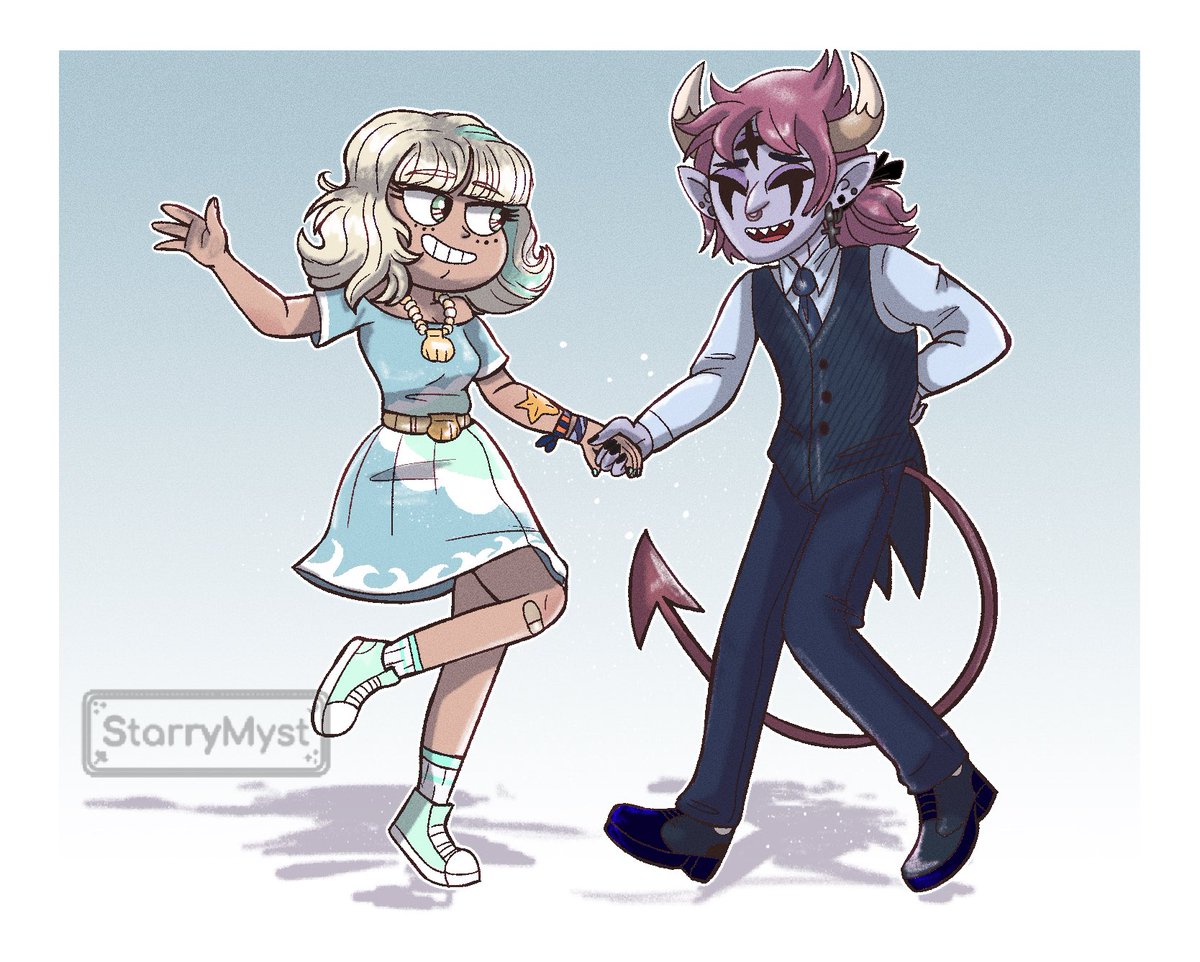 Commission I did! 
This was a ton of fun and I lowkey like this ship a lot! ✨💜

•
#StarvstheForcesofEvil #SVTFOE #JackieLynnThomas #TomLucitor #Tomkie #Fanart #Disney #ArtistOnX