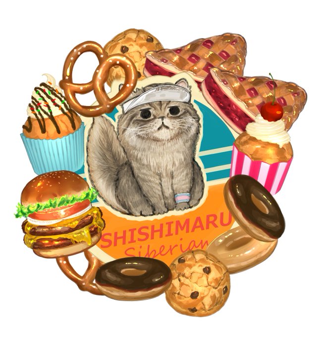 チェキホルダーの素材用に描いたイラストです。おいしそー 