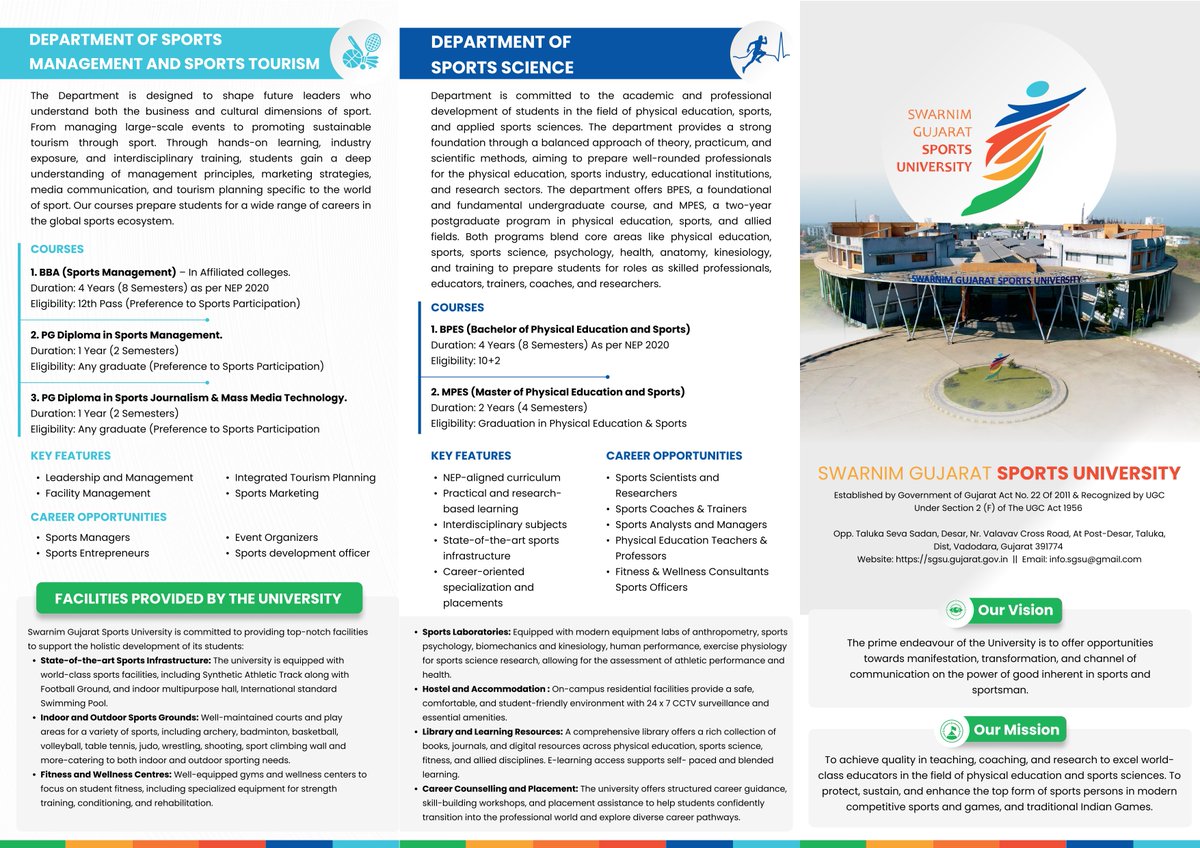Swarnim Gujarat Sports University tweet media
