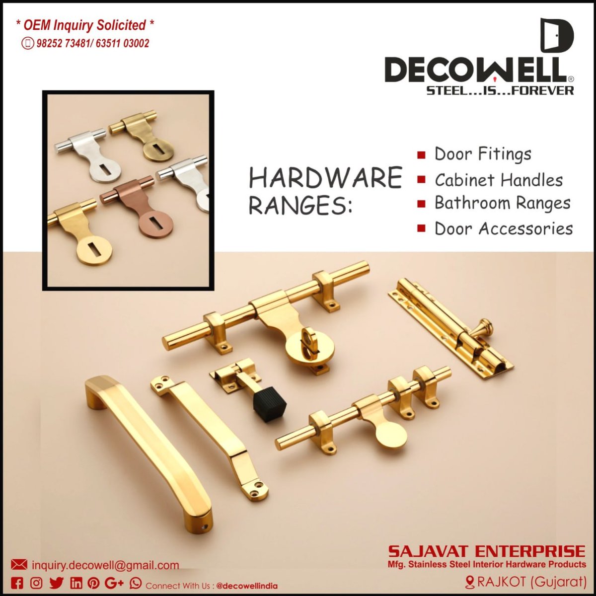 ibais_hardware's tweet image. SAJAVAT ENTERPRISE - RAJKOT

📞Mr. Jagdish Patel :- +919825273481
📲ibais.biz/919825273481/
.
#DoorKit #DoorHardware #HardwareSet #ArchitecturalHardware #DoorInstallation #InteriorHardware #HomeImprovement #DoorFittings #DoorSolutions
.
@ibais_hardware