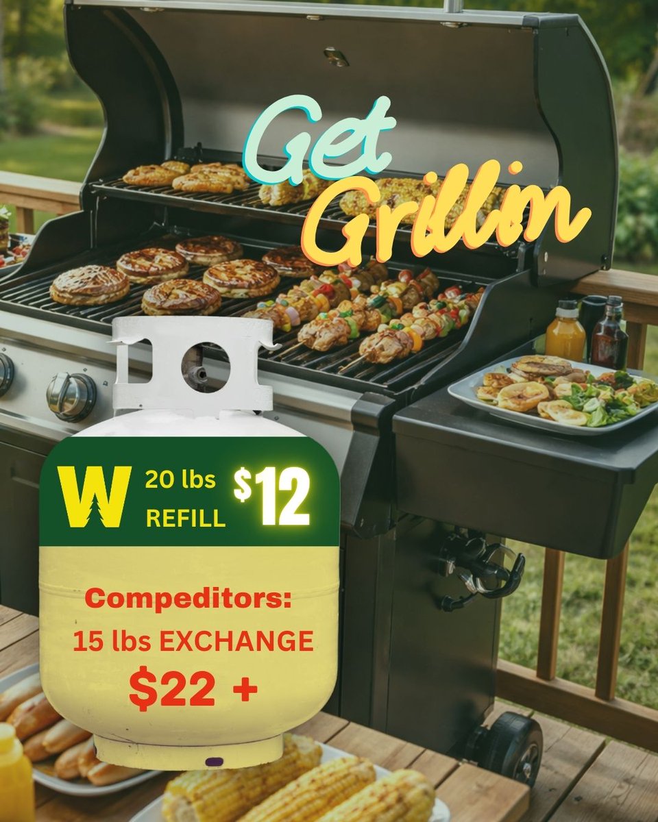 wardlumber's tweet image. 🔥 Get Grillin’ for Less! 🔥 

💰 Only $12 for a 20 lb refill
Compare that to $20+ for a partial tank swap.

Stop in, refill, and fire up the grill with confidence this season! 🍔🌽

#WardLumberStrong #WorkerOwned #ShopLocal #ADK #NorthCountry