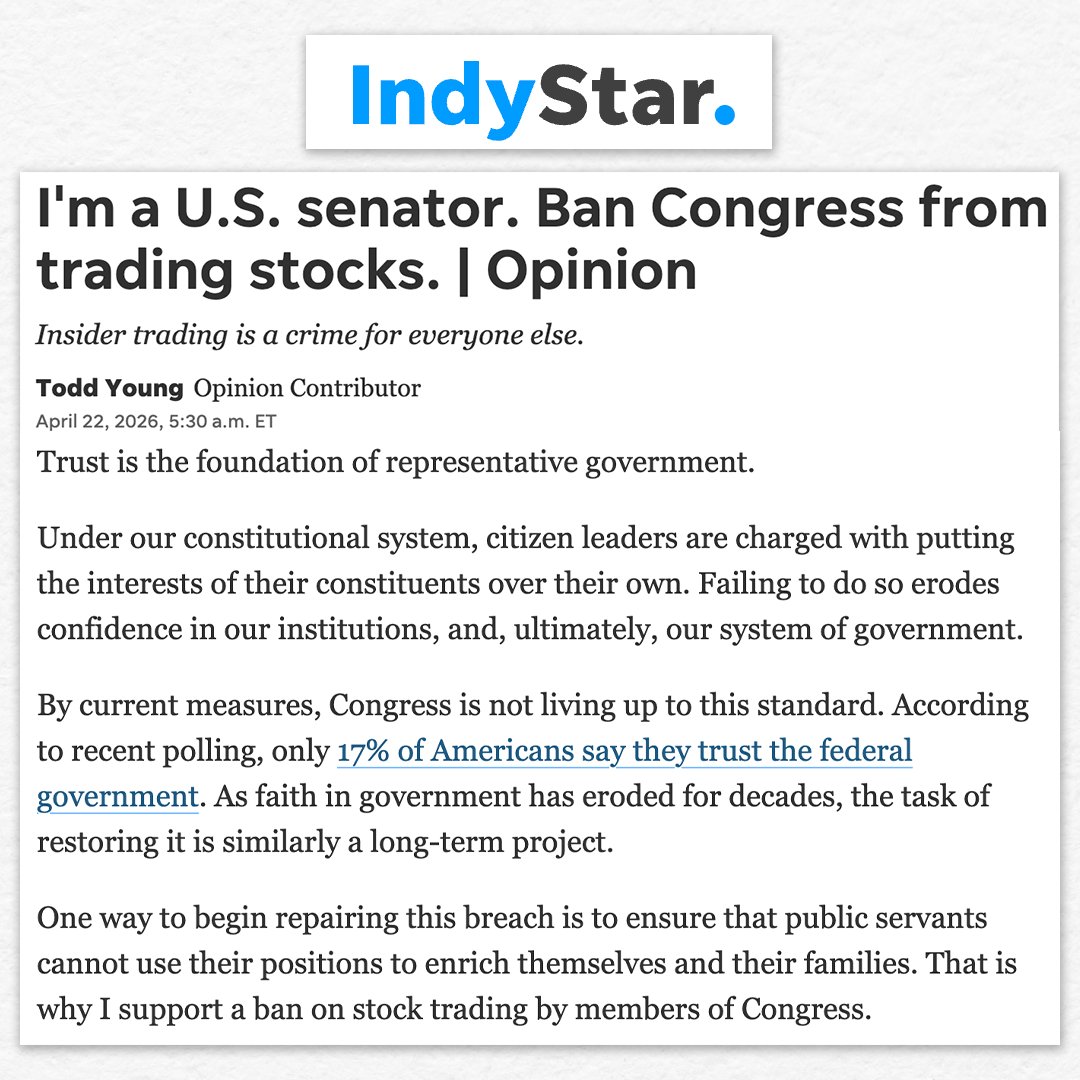 Senator Todd Young tweet media