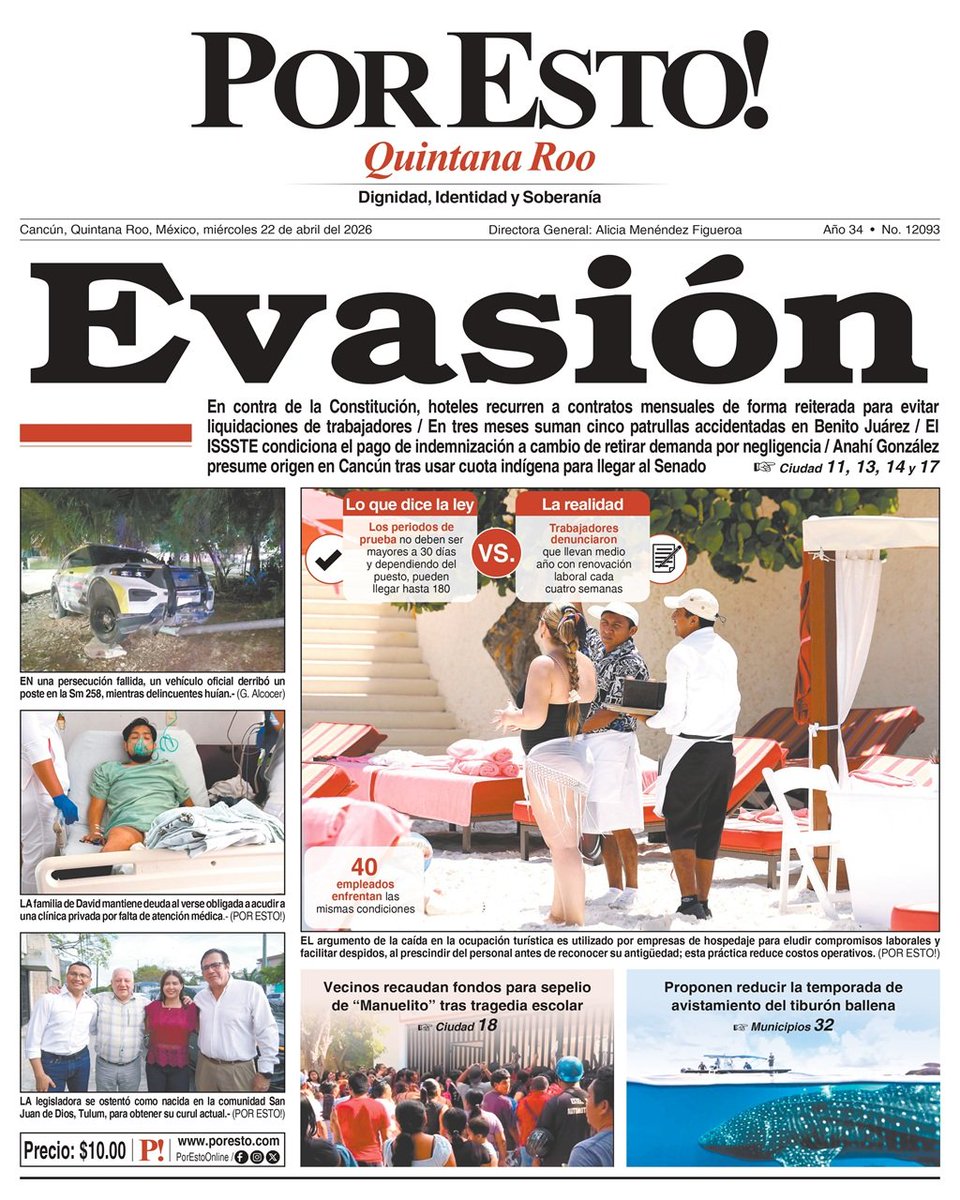PorEstoOnline's tweet image. ¡Buen día! ☕📰 Aquí tienes las noticias más importantes de la #PenínsulaDeYucatán y la #República para que estés bien informado. Descúbrelo todo en las portadas de #PorEsto!