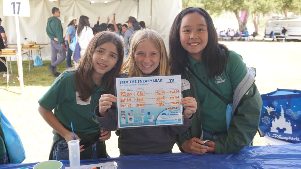 MNWDWater's tweet photo. Our team had a blast at this year’s Children’s Water Education Festival, where we had the opportunity to inspire the next generation of environmental stewards and future leaders of water!

We connected with hundreds of enthusiastic 3rd, 4th, and 5th graders, teaching them about the water cycle, how everyday actions impact water resources, and simple ways to conserve, like identifying and fixing common household leaks.

Through our “Seek the Sneaky Leak” activity, students saw firsthand how even small leaks can add up to significant water waste over time.

A big thank you to our partners at @ocwaterdistrict for their continued leadership in hosting this impactful event. We’re already looking forward to next year!

#MNWD #OCWA #ChildrensWaterEducationFestival