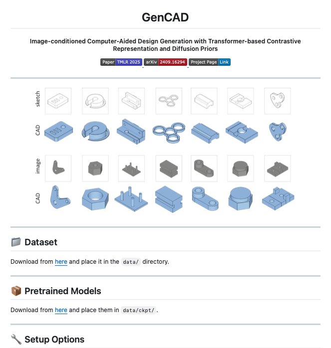 Ona bir çizim gösterin. 3 boyutlu bir CAD modeli oluşturur.

Nokta bulutu değil, belirsiz bir ağ değil - mühendislik yazılımında açabileceğiniz gerçek bir parametrik CAD modeli.

Adı GenCAD ve TMLR 2025'te yayınlanan, transformatör tabanlı karşılaştırmalı temsil öğrenimini