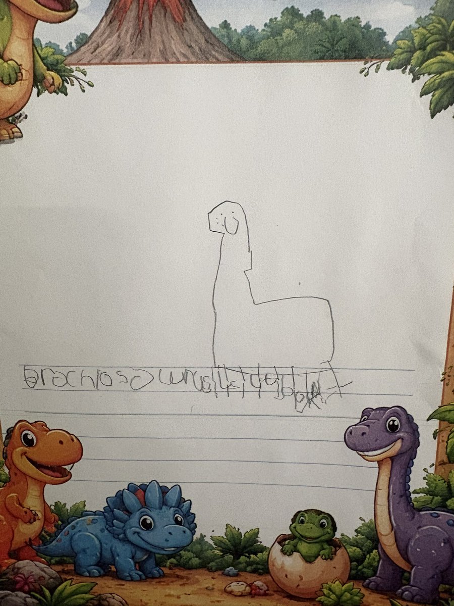 MrsGriffiths7's tweet image. Our first drawing club of the half term, we are colouring a nonfiction book so lots of brilliant vocabulary! In drawing club we drew a dinosaur and named/ described it 🦖🦕 #eyfs #drawingclub #dinosaur