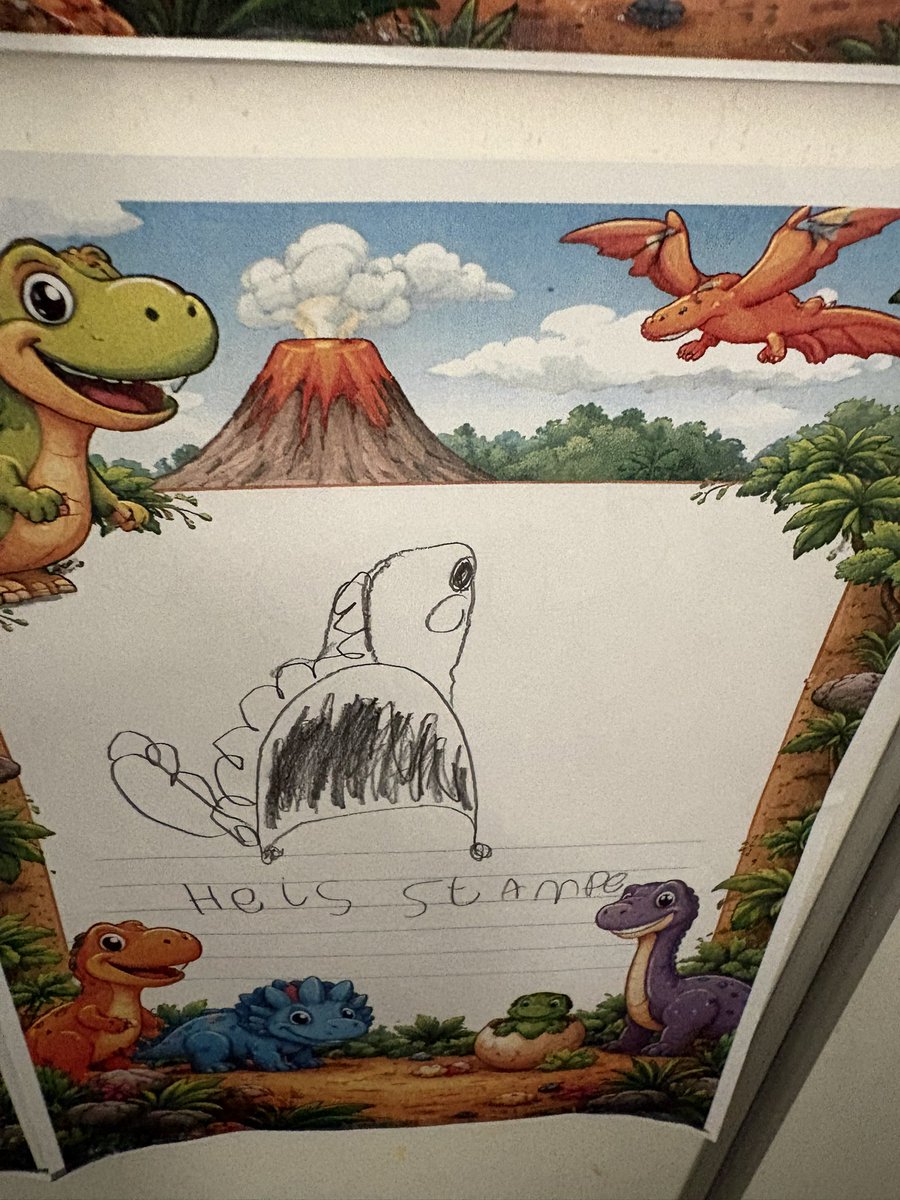 MrsGriffiths7's tweet image. Our first drawing club of the half term, we are colouring a nonfiction book so lots of brilliant vocabulary! In drawing club we drew a dinosaur and named/ described it 🦖🦕 #eyfs #drawingclub #dinosaur