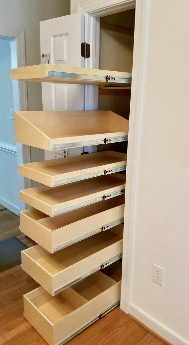 ShelfGenieVa's tweet image. Turn deep narrow closets into organized dreams! 🌟
Our custom pull-out shelves make everything easy to see and reach — even in the tightest spaces.
#ShelfGenieVA #PantryOrganization #CustomStorage #OrganizationGoals