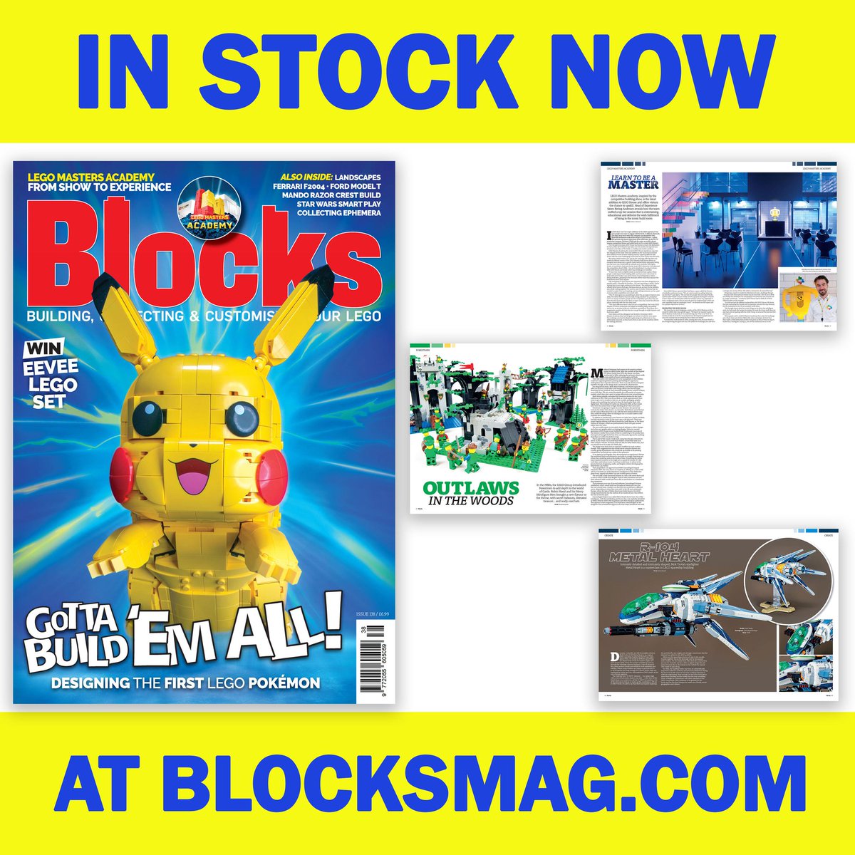 blocksmagazine's tweet image. In Blocks Issue 138, available at BlocksMag.com, we charge into #LEGO #Pokémon with an exclusive interview and PLENTY of content straight from the Kanto region. Not a fan of Pocket Monsters? We zoom into ALL aspects of LEGO hobby, including retro and MOCs.

#LEGOFan
