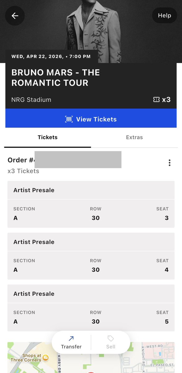 lorehborehh's tweet photo. Wts 3 Floor tickets Bruno Mars - The Romantic Tour tonight at NRG Stadium in Houston, TX.

- Asking for $200 each  ( Slightly Negotiable) 
- Tickets on Ticketmaster App
- Will provide proof ofc!

— Send me a DM for more details if you’re interested https://t.co/SJTq4bjYSa