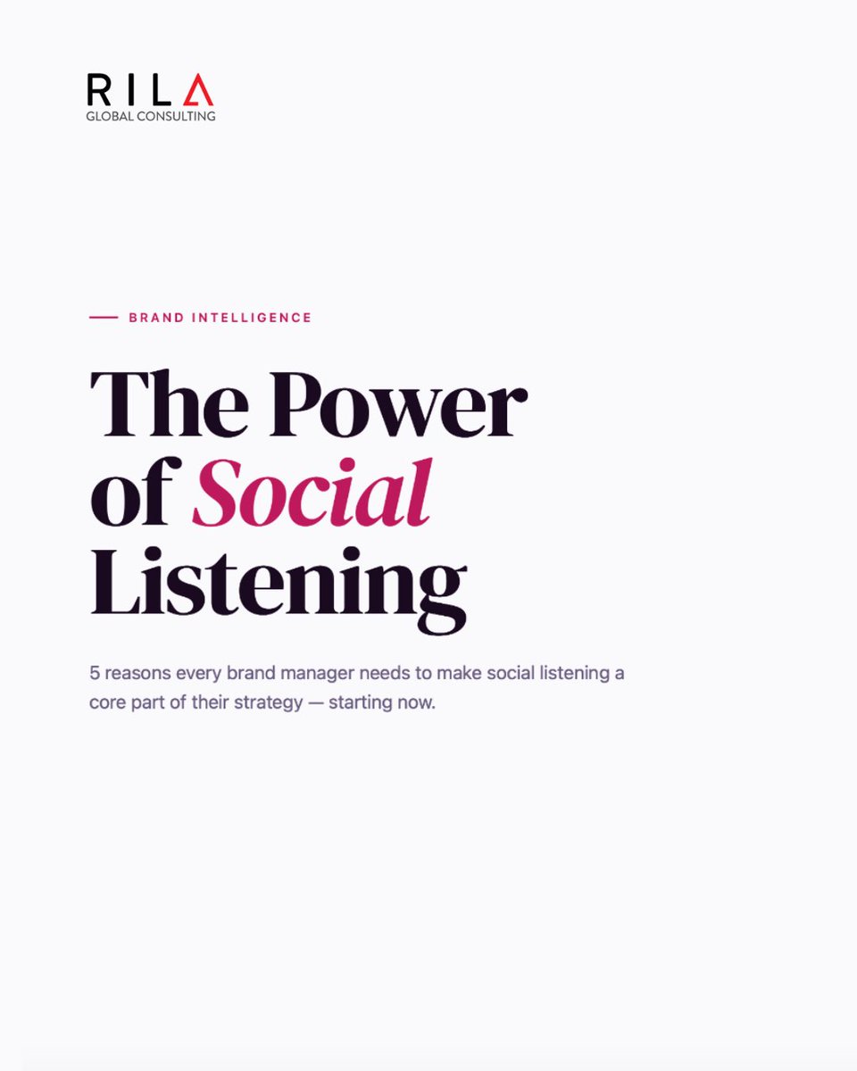 RilaGlobal's tweet image. 👂 Listening isn’t passive, it’s power.

#SocialListening #ConsumerInsights #BrandStrategy #Marketing #RILAGLOBALCONSULTING