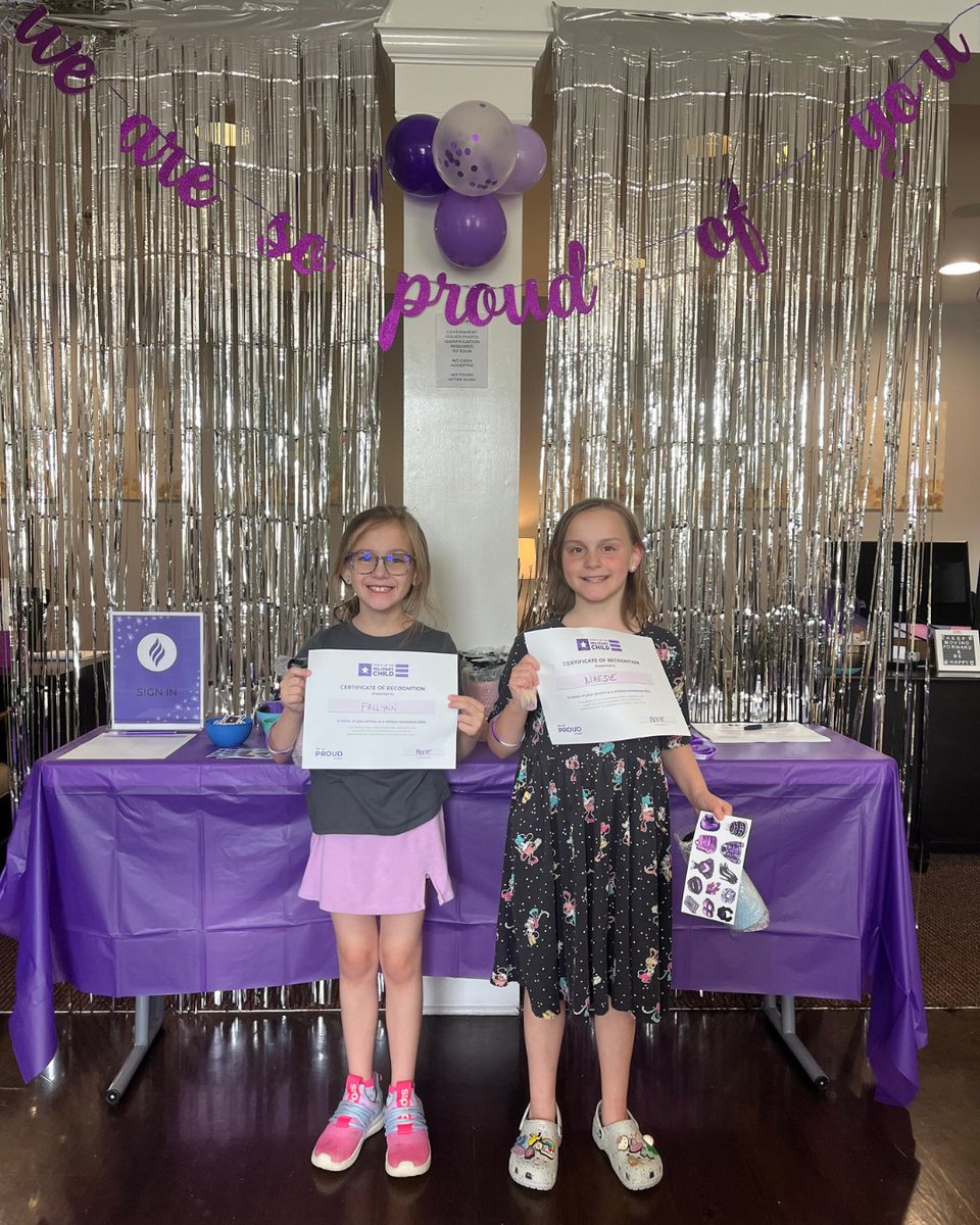 LiveLMH's tweet photo. We love seeing all of the fun events across our communities to celebrate our young heroes. 💜 Thank you to everyone for helping us #PurpleUp in honor of our incredible military kids during #MonthoftheMilitaryChild! https://t.co/ADqxcljwFy