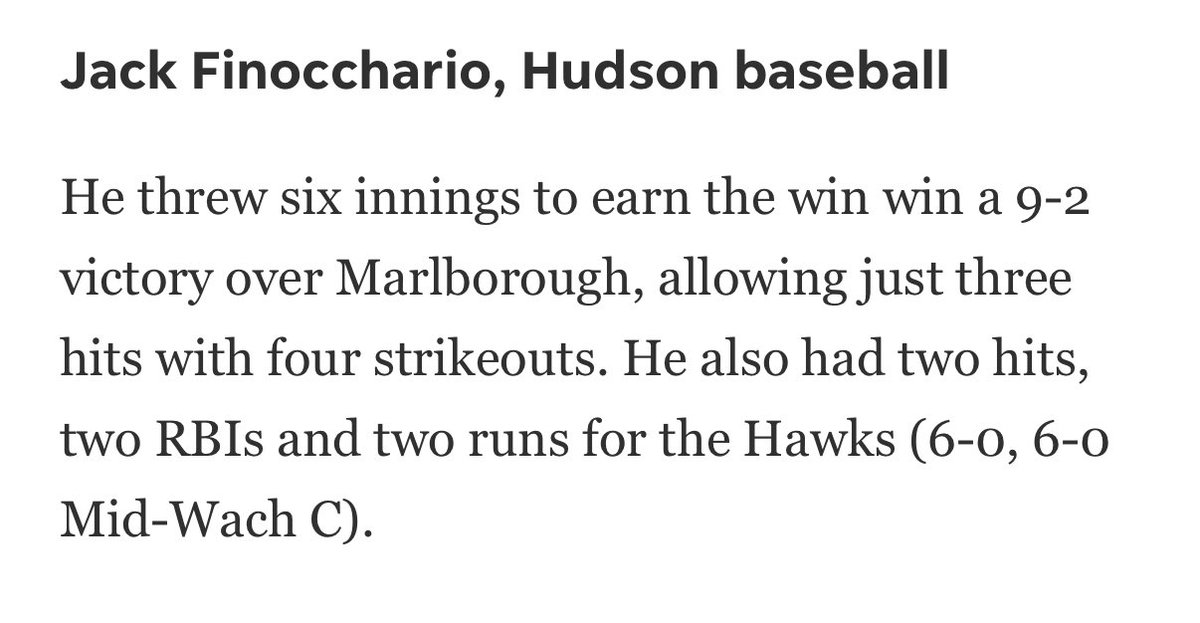 jackfinocchari0's tweet photo. Thank you @metrowestdaily for the shout out in Tuesday’s top performers! https://t.co/tSWCEH207U
