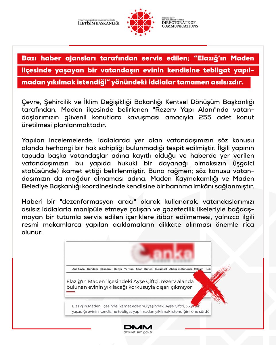 Dezenformasyonla Mücadele Merkezi tweet media