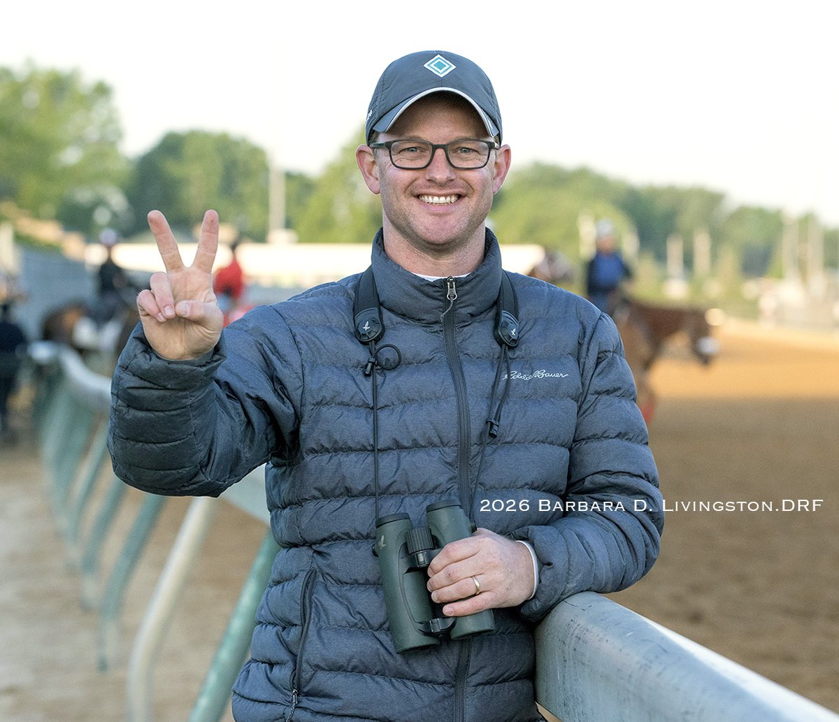 DRFLivingston's tweet photo. Trainer Riley Mott has two chances in this year's Kentucky Derby - Albus and Incredibolt.

Riley is in his fourth full year training (+9 starts in 2022), but it's safe to say he's been an excellent horseman far longer. He assisted his Hall of Fame dad, Bill, for nearly a decade. https://t.co/dyBIEwezBn