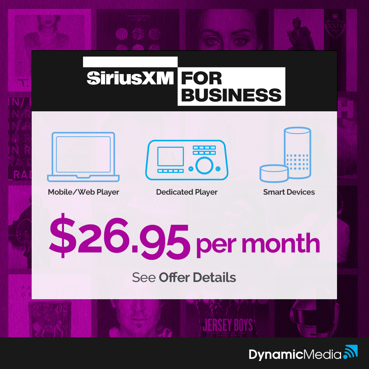 DynamicMediaSXM's tweet image. Music for your business. Trusted by the world’s top brands and millions of consumers. 🎶 
na2.hubs.ly/H04GZnz0 
.
.
.
#siriusxm #music #smallbusiness #supportsmallbusiness  #customerexperience  #spotify #pandoraradio