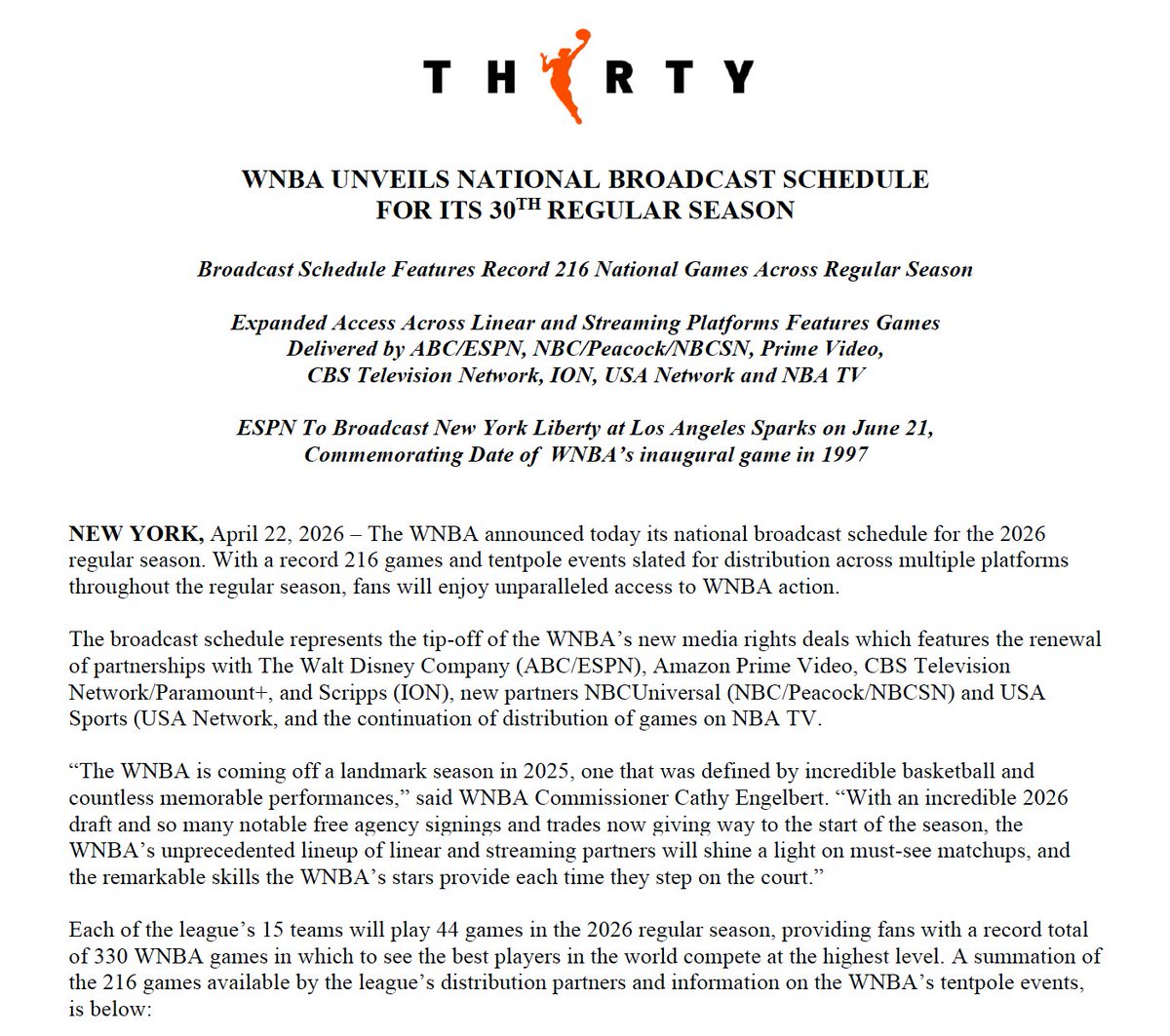 WNBA Communications tweet media
