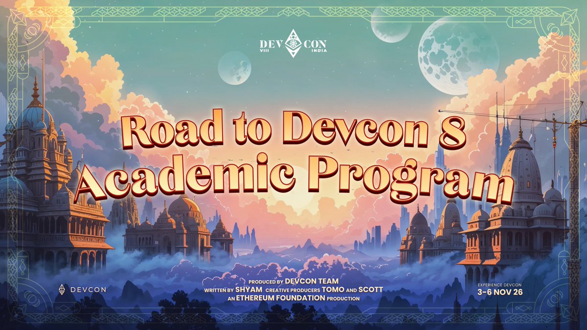 Special news for academics in India 🇮🇳

The Road to Devcon 8 Academic Program is live!

We're inviting students, professors, and university communities across India to host Ethereum-focused events on their campuses.

Want to bring Ethereum to your university?

Keep reading 👇