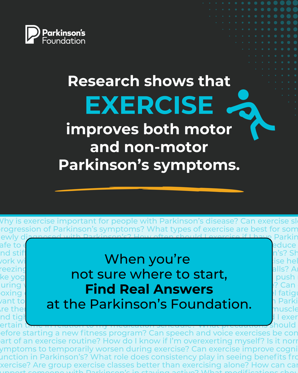 OHSUBrain's tweet image. Exercise is a vital part of #ParkinsonsDisease management, helping maintain balance, mobility, flexibility and overall quality of life. However, finding the optimal workout routine with #PD is easier said than done. Parkinson.org/Awareness