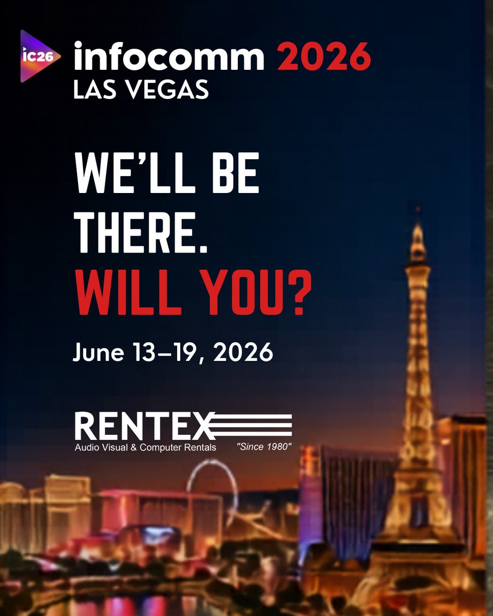 rentexrentals's tweet image. InfoComm 2026 ✔

Find us at Booth N7421
Register and Use VIP Code: REN691

Gear where you need it. Support when you need it.
Rent from a Partner, Not a Competitor. 

#InfoComm2026 #AVTech #Rentex