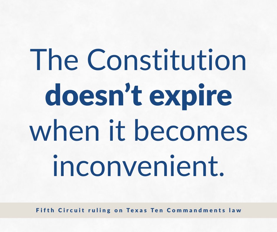 The Establishment Clause—now apparently a historical artifact.

A federal appeals court just upheld Texas’s Ten Commandments law on that logic. That's where things are heading.