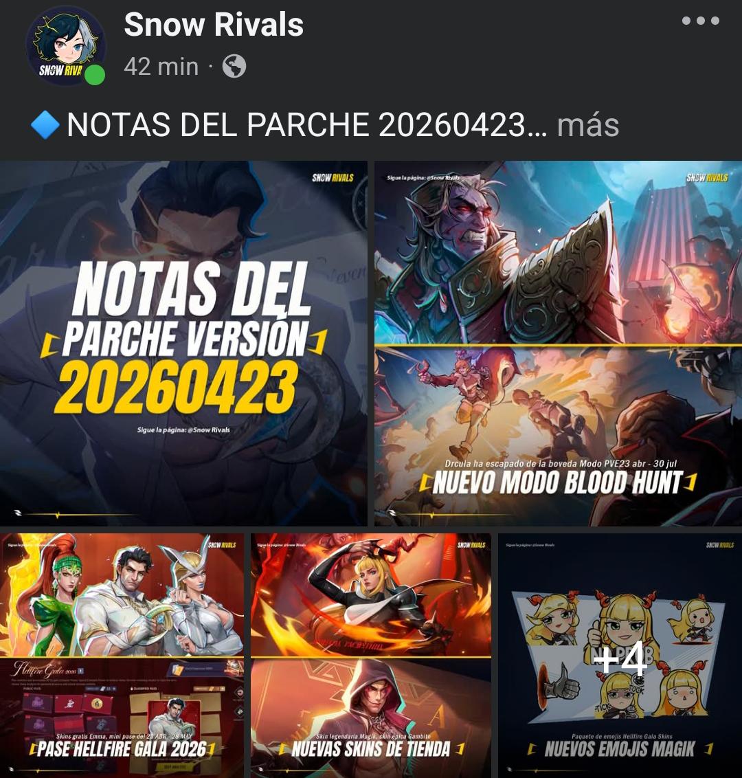 🔹NOTAS DEL PARCHE 20260423

Un nuevo parche ha llegado esta semana con varios ajustes, optimizaciones y nuevas skins y eventos sorpresa, a continuación ya traducido para ustedes

facebook.com/share/p/18inAH…

 #Marvelrivalsnews #Marvelrivalslatam #MarvelRivals