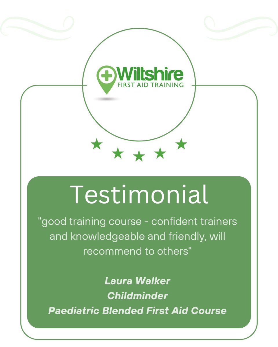 wiltfirstaid's tweet photo. Thank you for this incredible review! ⭐ 

👉 https://t.co/6jwF7jW2mu

#wiltshirefirstaid #firstaidtraining #paediatricfirstaid #firstaidcourses #review #testimonial https://t.co/pd6lq6q95i