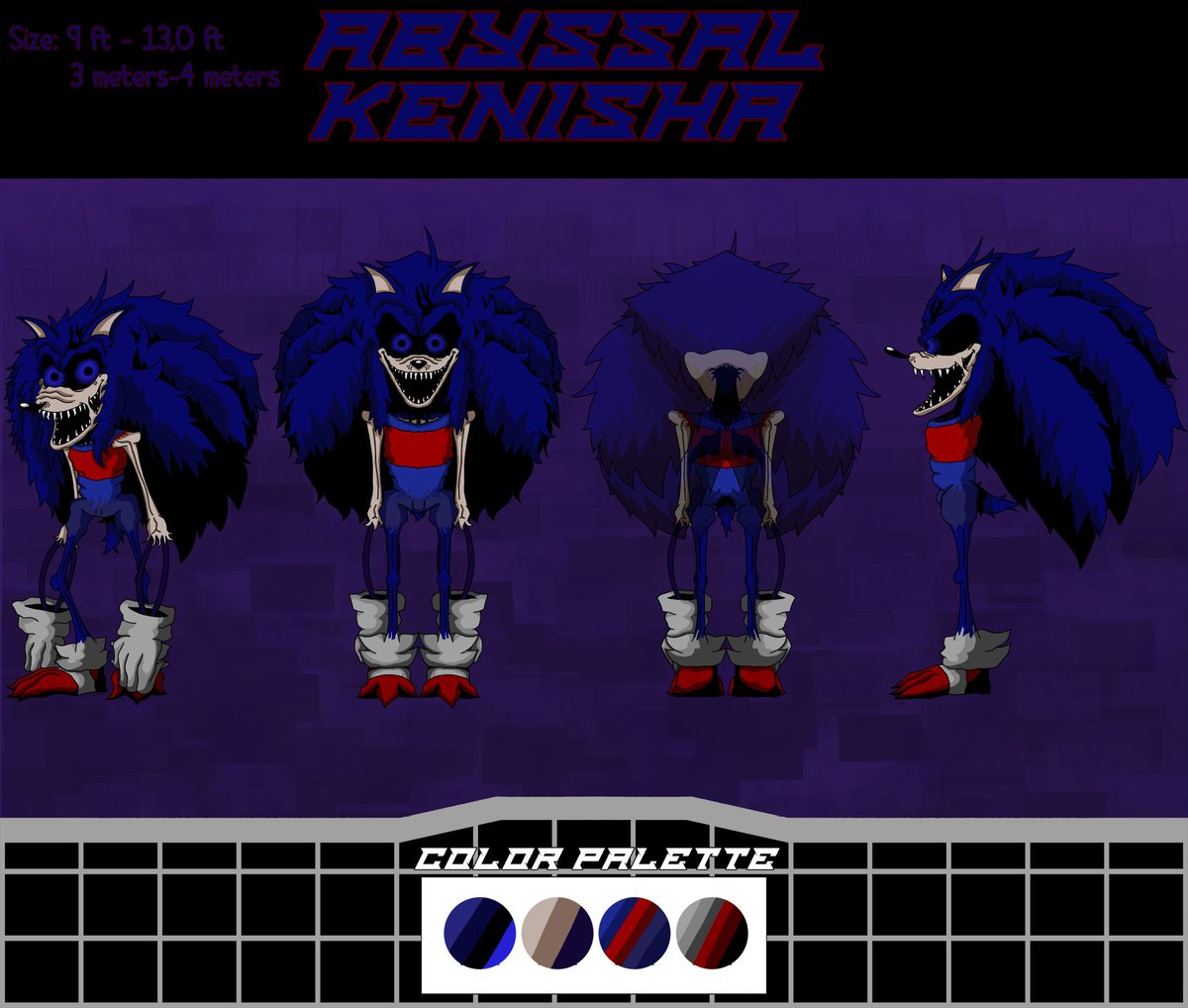 Welp it's been a really long time huh?

So here is Kenisha Abyssal form final design.
I've tried to make her Abyssal Human form but I couldn't, so I'll let this here.

#execommunity