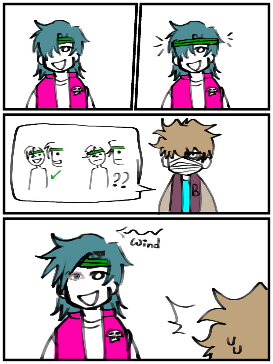 GHOSTISMYBBY1's tweet image. Why biker wears his bandana over his bangs. 
#hotlinemiami #Shitpost