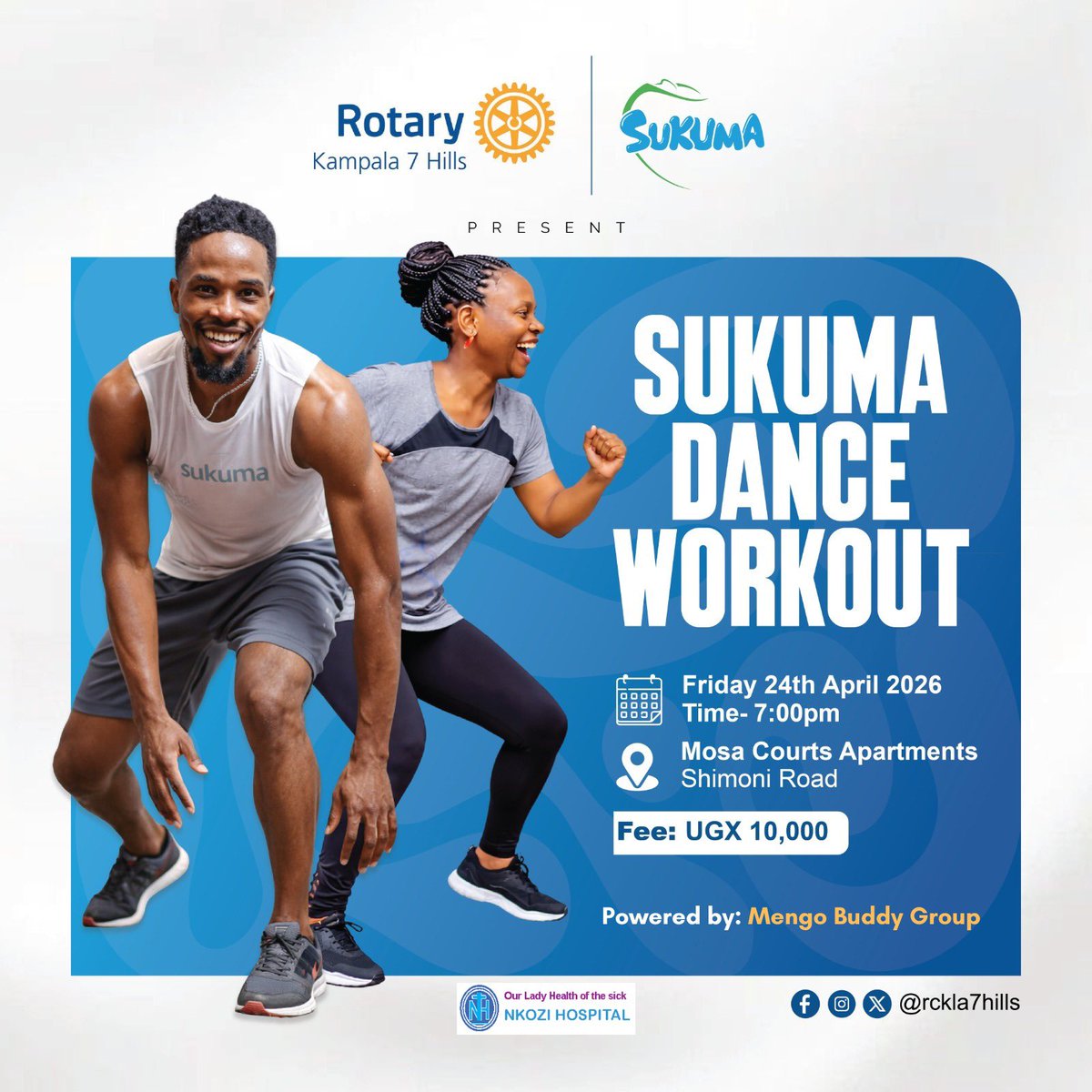 RCKla7Hills's tweet image. 💃💃💃You are invited to a Fun-filled evening.
Come Vibe with us.
101DISCON Experiences + Impact Awards + Dance workout = Fun Fridays at 7 Hills.

🗓️Friday 24th Apr 2026
⏰ 7:00pm
📍 Mosa Courts Hotel &amp;amp; Apartments.

#UniteForGood
#RotaryEyamba