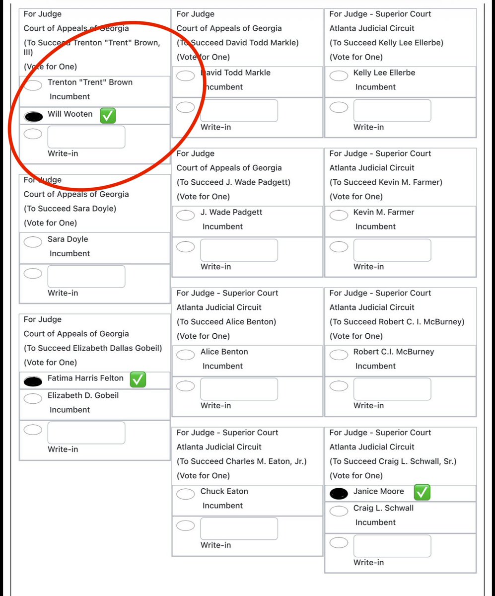 emiranda_writes's tweet photo. 👀 Who’s on the ballot?
🗳️ Georgia Court of Appeals
✅ @wootenforga
🚨 This seat will ONLY be on the May ballot.
https://t.co/BkbyYO96Gk
Wooten prosecuted trump as Deputy DA and is running against the judge that ruled to drop the case.
#peachstatedems #pushleft #gapol https://t.co/UdSg7hmjPs
