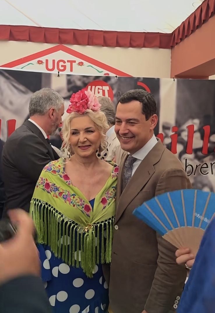 UGT le debe más de 40 millones de euros a los andaluces.

Moreno Bonilla hoy en la Feria de Sevilla: