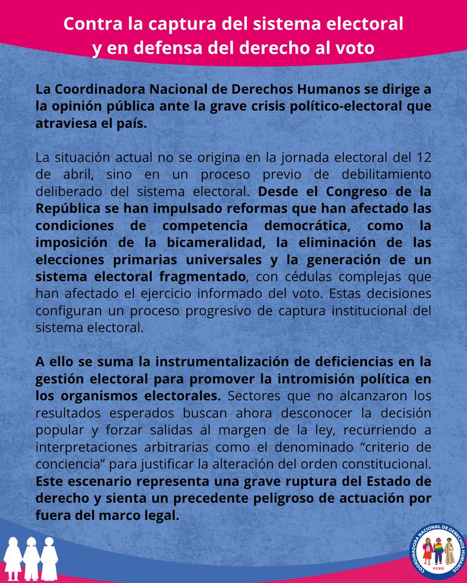 CNDDHH 🇵🇪 #ConsensoPorLosDDHH tweet media