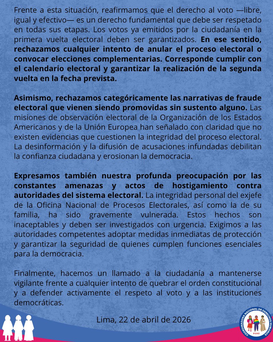 CNDDHH 🇵🇪 #ConsensoPorLosDDHH tweet media
