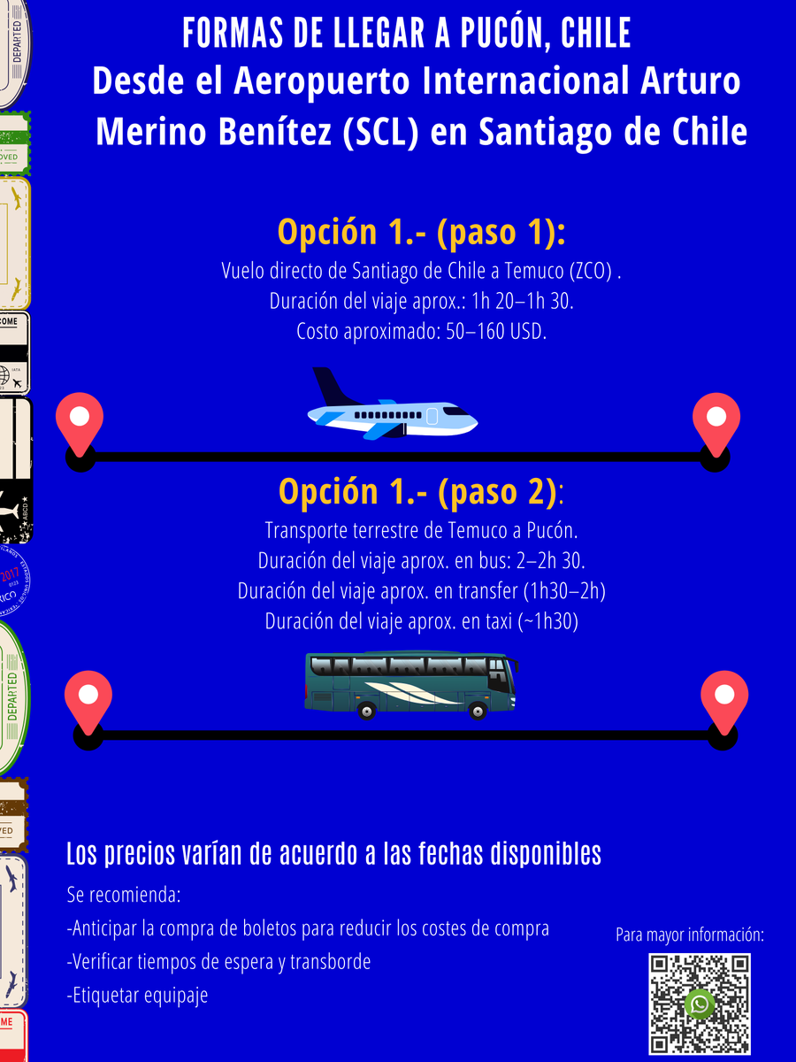 COPANEOINT's tweet photo. Guía de viajero a Pucón, Chile
Para llegar a Pucón, primero debes arribar a Chile y, desde el aeropuerto internacional.
Opción 1 (vía aérea). Puede ser directamente en vuelo nacional desde Santiago a Temuco y de Temuco se van desde el mismo aeropuerto en bus o transfer a Pucón. https://t.co/EthigaMi8Y