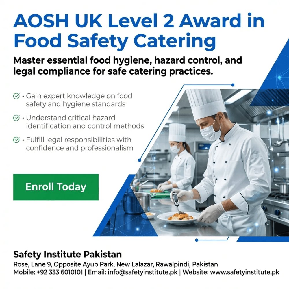 SafetyPakistan's tweet image. AOSH UK Level 2 Award in Food Safety Catering — Open for enrolment at Safety Institute Pakistan. Level 2. #AOSH #Level #Award #Food #Safety #Catering #VocationalTraining #Diplomas #Pakistan #SouthAsia