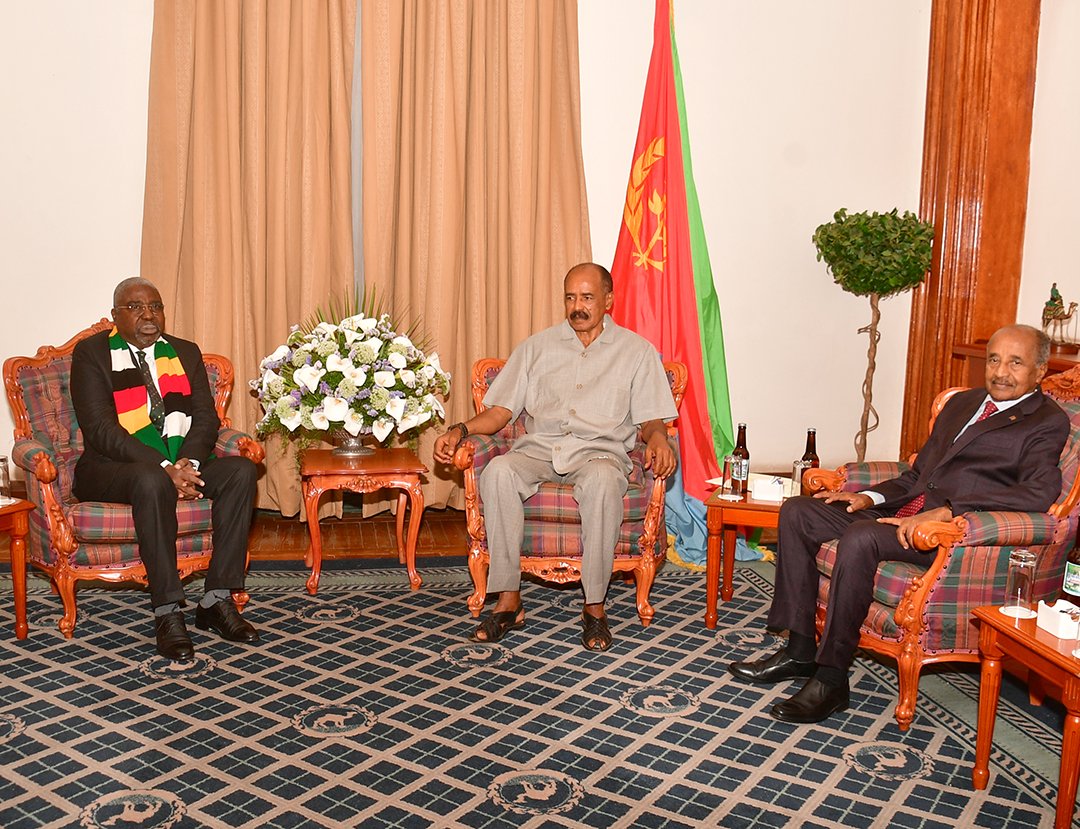 hawelti's tweet image. President Isaias Afwerki received, at the Denden Guest House this evening, Ambassador Dr. Emmaneul Bulukani, who delivered a message to him from his Zimbabwean counterpart, President Emmerson Mnangagwa. 

In the meeting, President Isaias underlined the imperative for Africa to