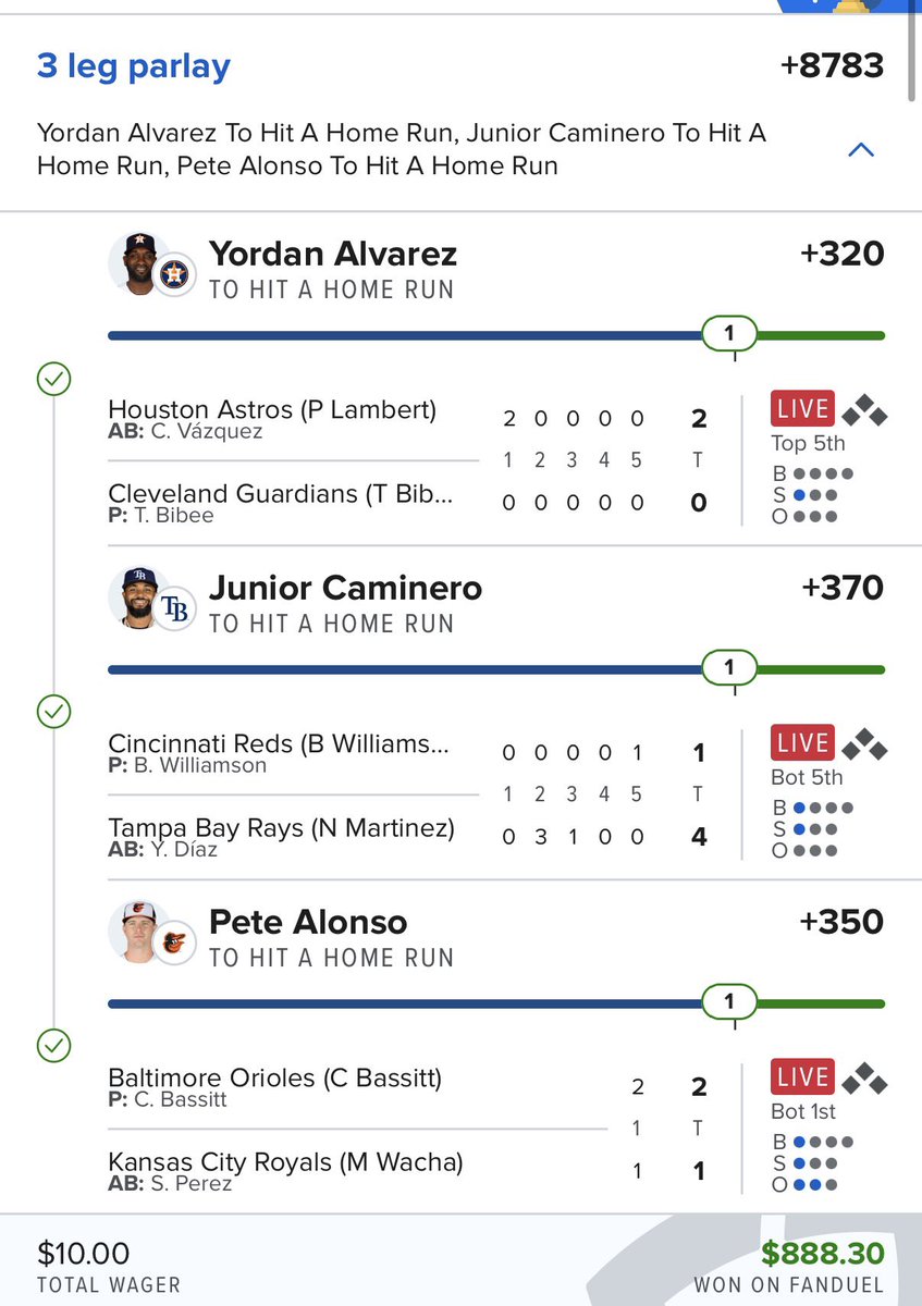 Teejaybets's tweet photo. @MLBHR Early win https://t.co/jIEOulm6TR