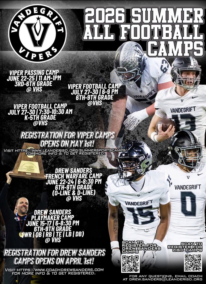 VHSFootball's tweet photo. Register! 🔥 
https://t.co/iMqDZffIU9
https://t.co/dZ6Npgo5W1 and search summer camps https://t.co/af5nzeVgXP