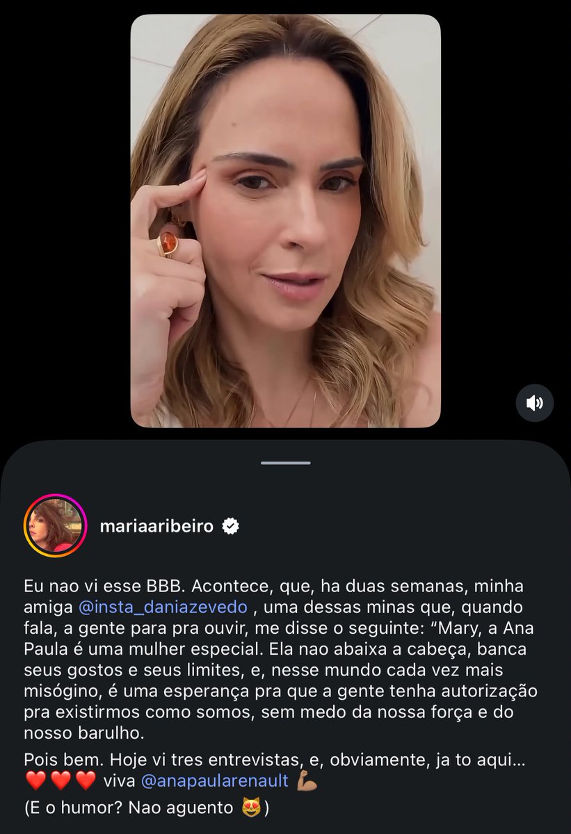 a maria ribeiro postando sobre a ana paula 😭❤️