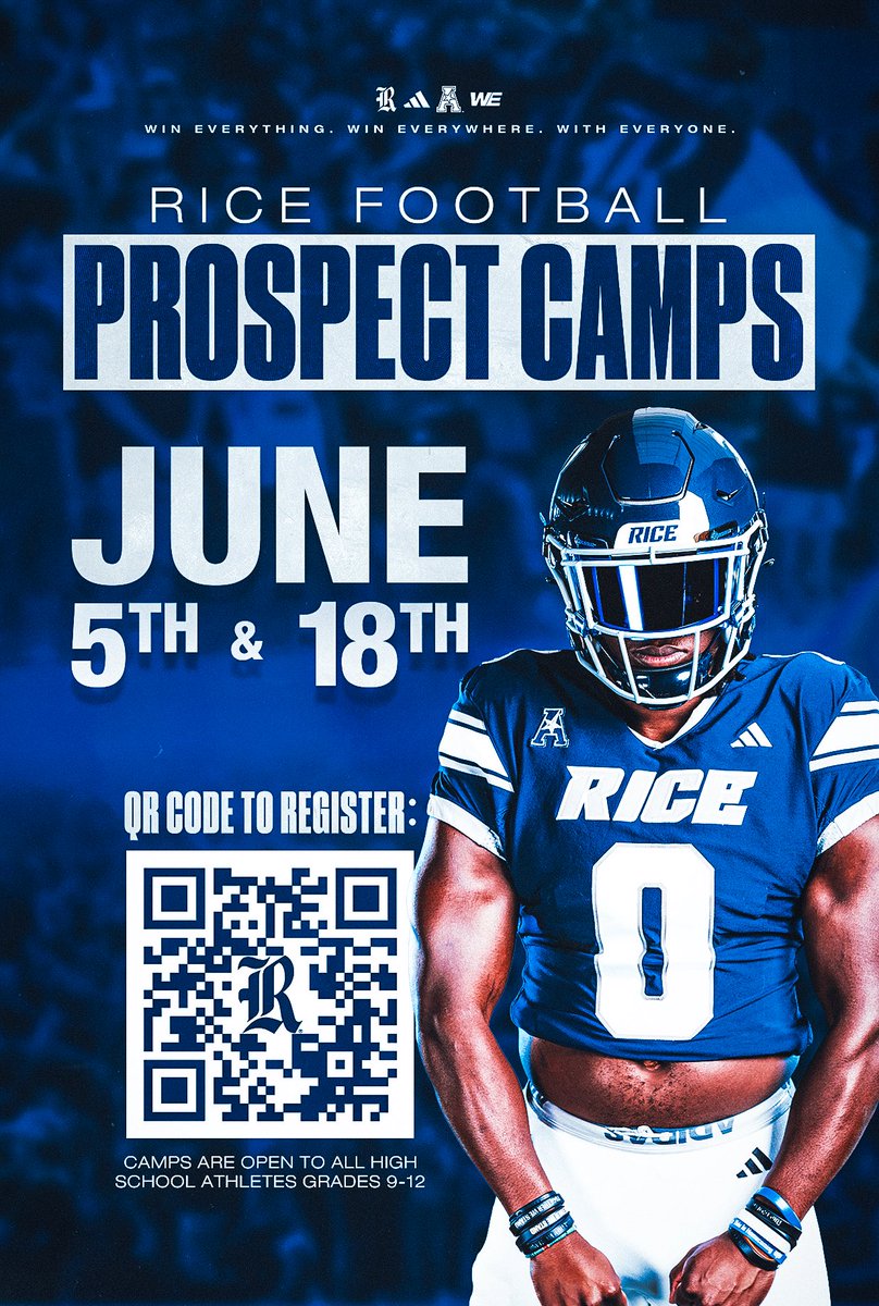 RiceFootball's tweet image. 🚨 Camp Season will be here before you know it‼️ 

Don’t miss out this summer‼️

🔗 scottabellfootballcamps.totalcamps.com

#WE