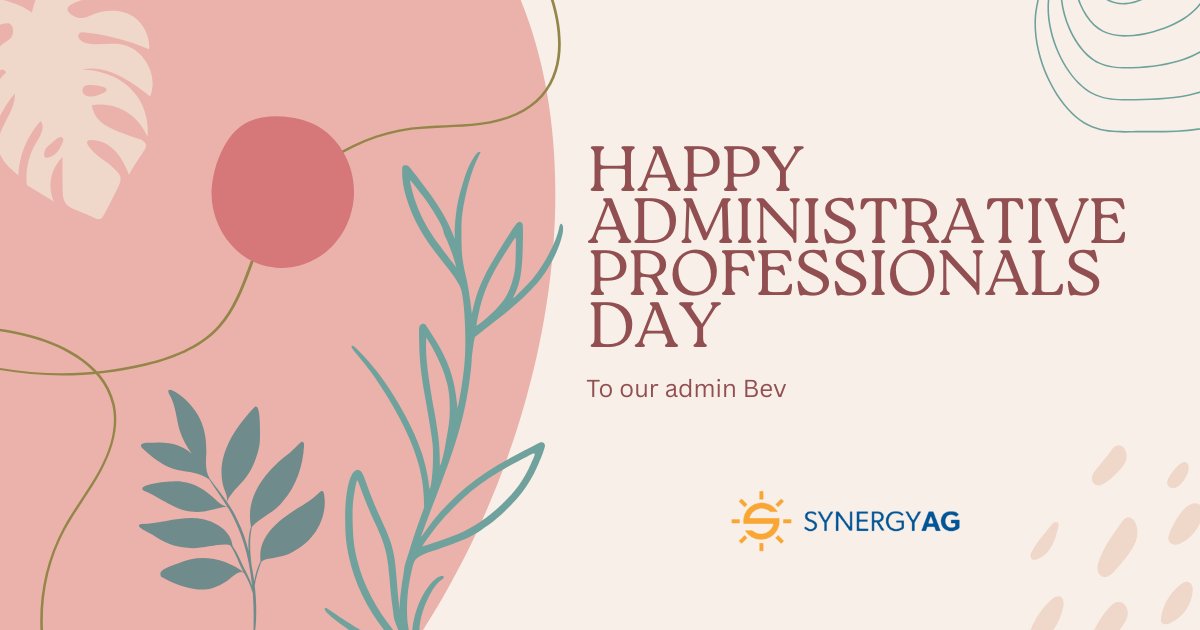 SynergyAGYktn's tweet image. Happy Administrative Professionals Day to our admin Bev!! Thank you for everything that you do for us!
#ThankYou #SynergyAg #rootsyoucancounton #administrativeprofessionals
