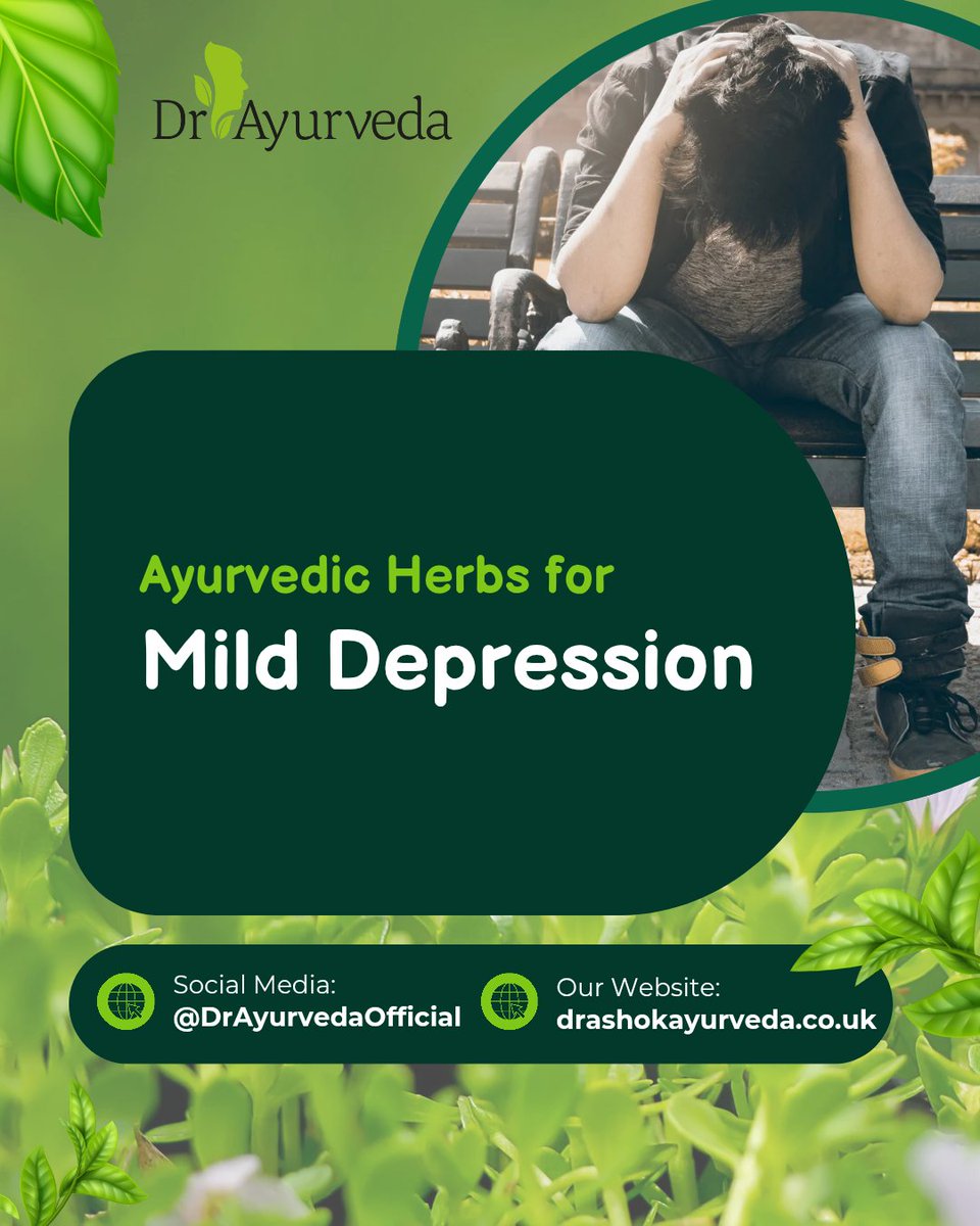 DrAyurvedaUK's tweet image. Ayurveda views mild depression as a dosha imbalance and supports healing with herbs like Ashwagandha, Brahmi, Shankhpushpi, Jatamansi &amp;amp; Tulsi—along with lifestyle balance. Always consult a qualified practitioner. 
#Ayurveda #MentalWellness