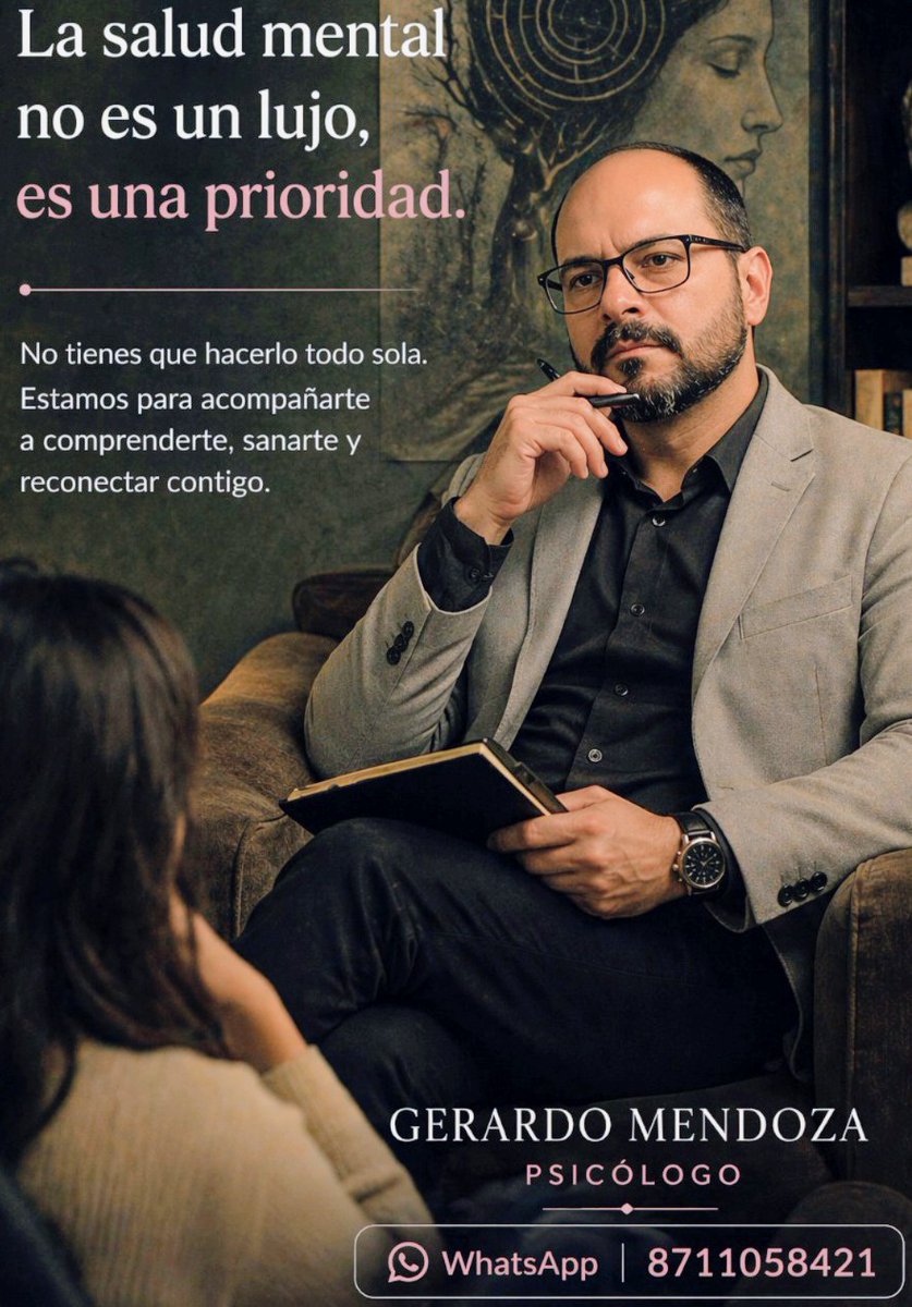 💬 HÁBLATE

No tienes que poder con todo sola.

Tu paz mental importa.
Tu bienestar es prioridad.

GERARDO MENDOZA
PSICÓLOGO

📲 WhatsApp: 8711058421