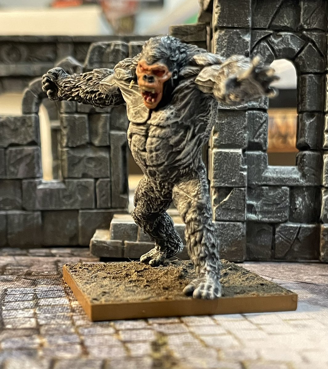 WargodWargaming's tweet image. Grey Apeman painted up for Conan! 
#Conan, #Hyperborean, #TTRPG, #PenandPaperRPG, #Frostgrave, #FiveLeagesFromTheBorderland.