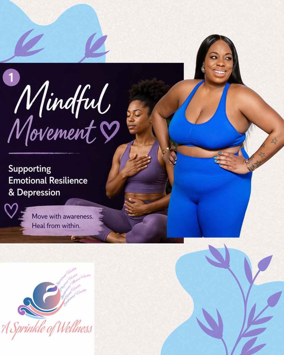 ASprinkleofWell's tweet image. Mindful movement isn’t about perfection, it’s about showing up for yourself, especially on the days when depression feels heavy. 💜
You deserve gentle healing. Stay consistent. Trust your process
#MindfulMovement #EmotionalResilience #DepressionSupport #MentalHealth #Wellness